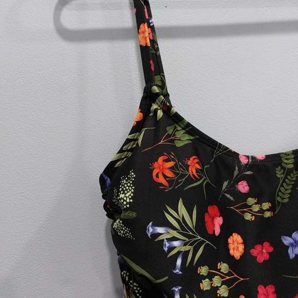 Hutch Zenna Ruched One Piece Swimsuit Black Garden Floral - Picture 3 of 9